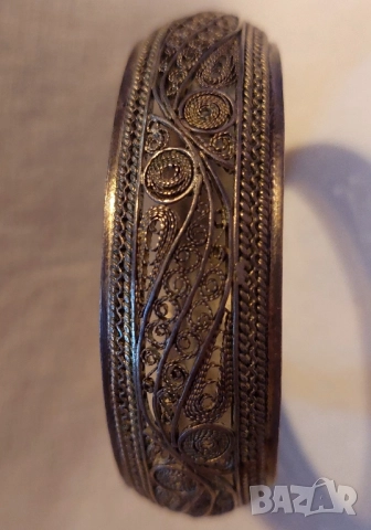 Сребърна тежка гривна , снимка 3 - Гривни - 51659655