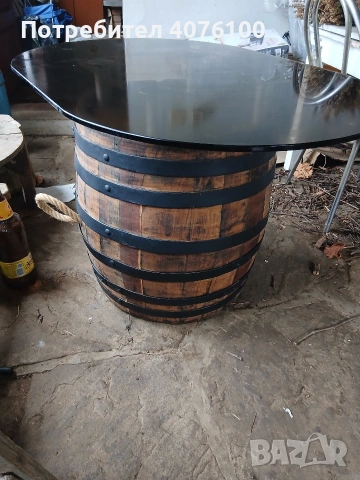 продавам буре-масичка със стъклен плот., снимка 2 - Маси - 53392230