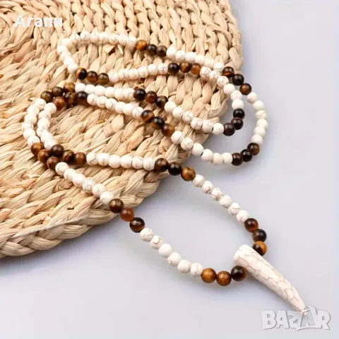 Мъжко колие в племенен стил с висулка ново