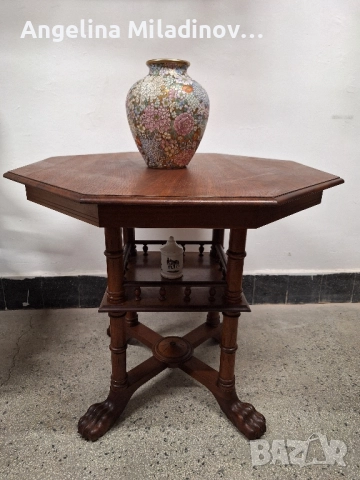 Антична Викторианска маса от орех 