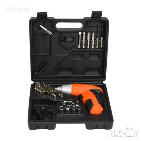 Компактен акумулаторен винтоверт 4.8V с 45 части, снимка 11 - Друга електроника - 52753576