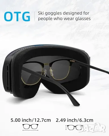 Ски очила JetBlaze за мъже и жени против замъгляване, съвместими с каска, сребристи (S3:8% -18% VLT), снимка 4 - Зимни спортове - 50375353