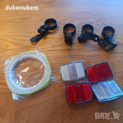 Комплект велосипедни светлоотразители, предни и задни + 8 м лента, снимка 6 - Аксесоари за велосипеди - 53164729