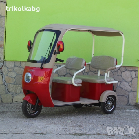 Електрическа триместна триколка NEW GOLF- RED, снимка 2 - Мотоциклети и мототехника - 51895461