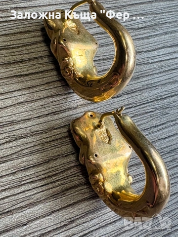Златни обици 14карата, снимка 6 - Обеци - 53427887