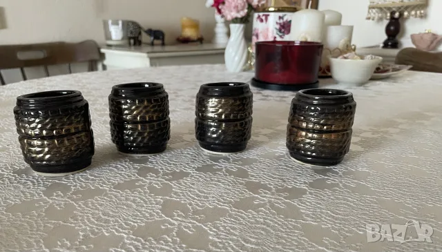 керамични чаши за ракия, старинни/винтидж, 4 бр, 8 евро, нови
