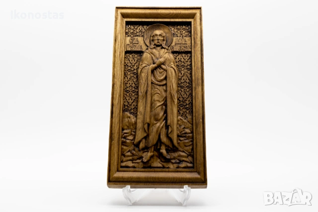 Релефна икона на света Марина от масивен дъб, снимка 4 - Икони - 53224790