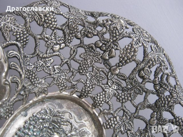 35см стара Дървена  чиния -пано - поднос,  дърворезба, черпак, голяма чиния, зодия, снимка 5 - Декорация за дома - 31174809