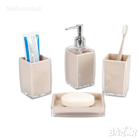 Комплект аксесоари за баня Cheffinger – 4 части, снимка 10 - Органайзери - 53168714