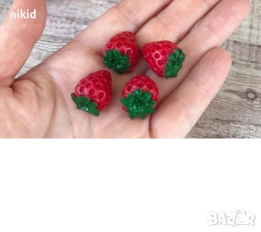 3d 4 малки ягоди ягода ягодки силиконов молд форма калъп за декорация торта фондан шоколад гипс, снимка 8 - Форми - 28282463