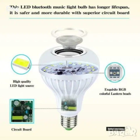 Музикална крушка със светодиодно осветление и дистанционно - 13 цвята TV483, снимка 13 - Други - 47844157