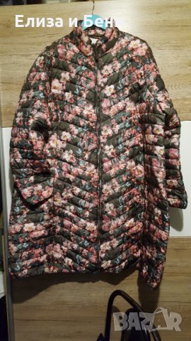 Макси размер XXXXL яке пухенка грейка флорален цветя десен, снимка 2 - Якета - 35765662