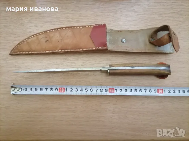 Стар кован нож с кожена кания , снимка 4 - Ножове - 55600650