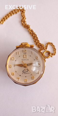 Швейцарски часовник Titus автоматик , с златна верижка 18к Договаряне!, снимка 7 - Дамски - 43152083