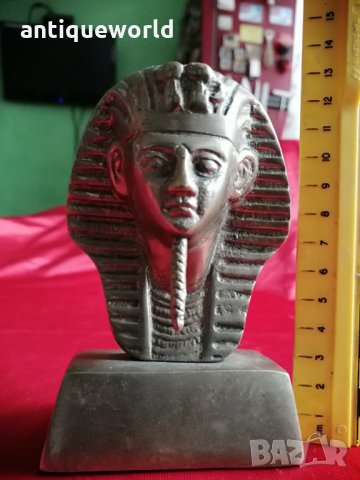 Стара Египетска Бронзова Статуетка , Фигура ТУТАНКАМОН, снимка 5 - Антикварни и старинни предмети - 34297608
