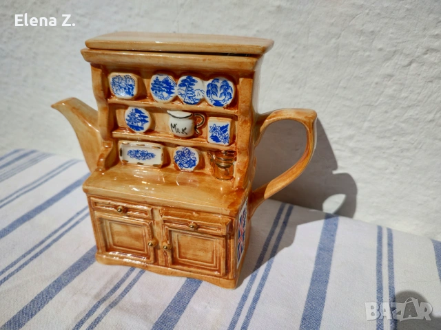 Малък чайник шкаф за чинии Синята Върба , снимка 2 - Декорация за дома - 53845269