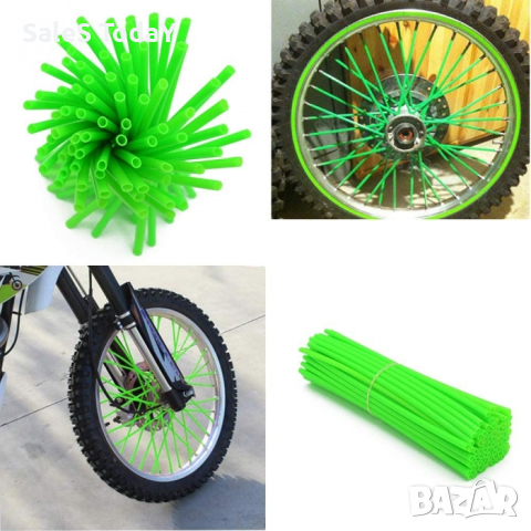 Декорация за спици, зелен, 72 БР, снимка 1 - Аксесоари за велосипеди - 44823541