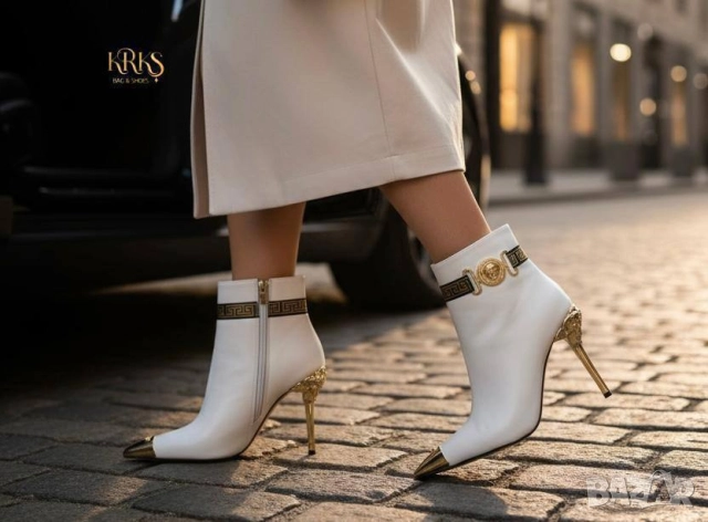 дамски боти на ток versace miu miu chanel , снимка 12 - Дамски боти - 52031515