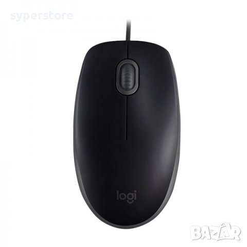 Мишка USB Logitech B110 Silent 910-005508 1000dpi 3btn Оптична 1.8m кабел Черна, снимка 1 - Клавиатури и мишки - 42527702