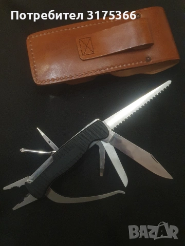 WENGER MULTI TOOL Швейцария НОВ с производствена смазка калъф от здрава естествена кожа VICTORINOX , снимка 4 - Ножове - 53609097