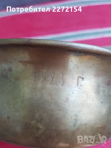 Бронзова чиния фиала купа , снимка 3 - Антикварни и старинни предмети - 51373656