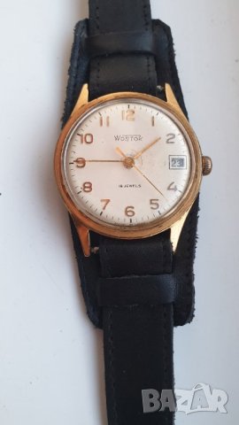 Мъжки позлатен часовник wostok 18 jewels, снимка 3 - Антикварни и старинни предмети - 41316765
