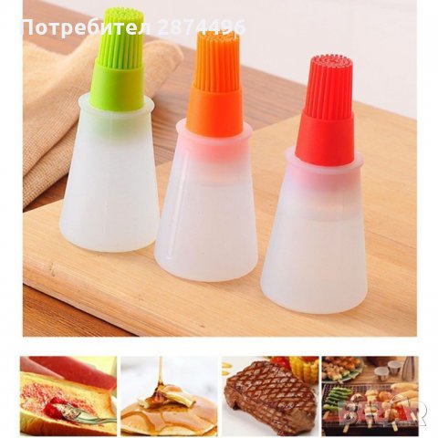 2126 Силиконова четка с пълнител за марината и мазнина , снимка 6 - Други стоки за дома - 35761450