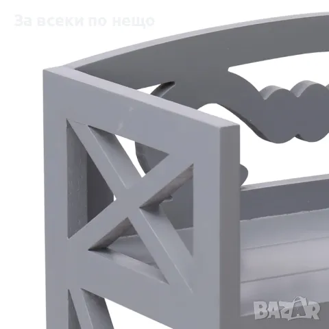 Шкаф за баня, сив, 46x24x116 см, дърво от пауловния, снимка 5 - Шкафове - 48748439