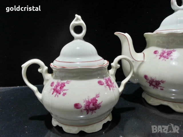 Стар български порцелан чайник заханица латиера , снимка 6 - Антикварни и старинни предмети - 53137177