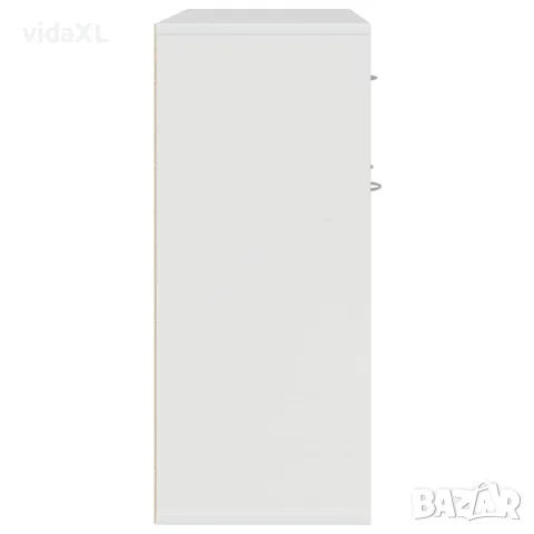 vidaXL Бюфет, бял гланц, 88x30x70 см, инженерно дърво, снимка 7 - Бюфети - 56147756