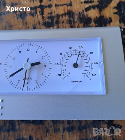 часовник с будилник, термометър и хидрометър за бюро разни, снимка 10 - Други - 13454690