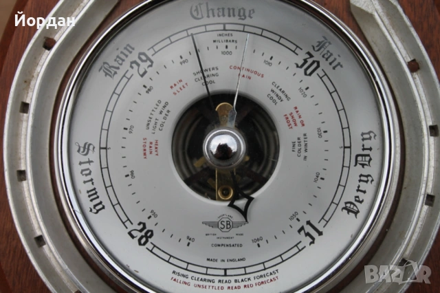Английски барометър, снимка 3 - Други ценни предмети - 53444923