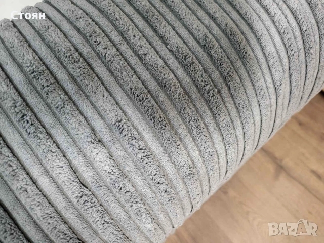 Сив диван от плат с функция сън, снимка 9 - Дивани и мека мебел - 53719401