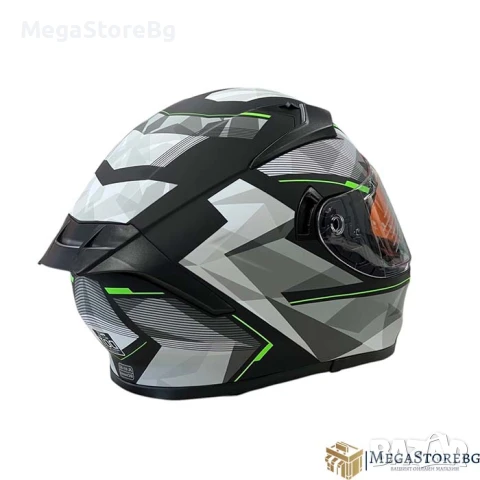 Каска за мотор 108 - размер XL - Matt Black/Green, снимка 7 - Аксесоари и консумативи - 50576776