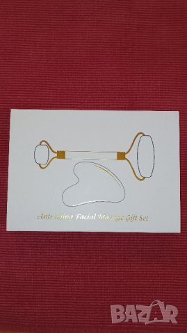 Масажен комплект двустранен ролер и Гуа Ша от Розов кварц. , снимка 3 - Масажори - 41868678