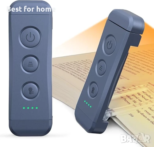 Glocusent Лампа за четене с щипка за закрепване, 3 различни режима на четене