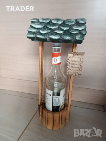 сувенир кладенец дърво с покрив поставка за бутилка домашни потреби, снимка 2 - Декорация за дома - 41778173