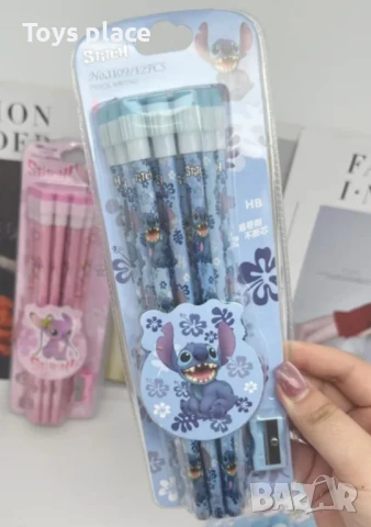 Комплект 12 броя черни моливи с гума+ острилка, снимка 2 - Ученически пособия, канцеларски материали - 50744974