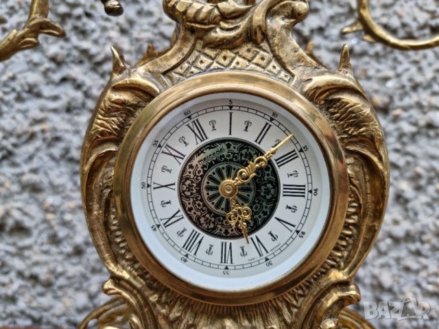 Антикварен Бронзов Часовник и Свещници "1960г" , снимка 6 - Антикварни и старинни предмети - 40151307