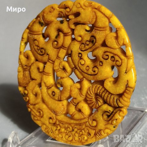 ДРАКОН ФЕНИКС НЕФРИТ ТАЛИСМАН АМУЛЕТ МЕДАЛЬОН , снимка 3 - Колиета, медальони, синджири - 41866873