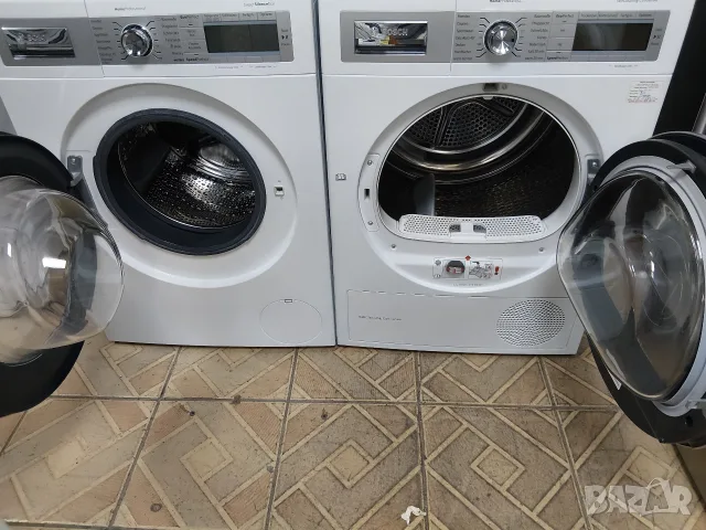 Комплект пералня и сушилня с термопомпа Бош Bosch Home Profesional 8кг А+++ Made in Germany Гаранция, снимка 3 - Перални - 56230219