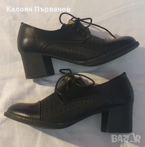 Дамски летни обувки на ток от изкуствена кожа 37, снимка 2 - Дамски обувки на ток - 52489501