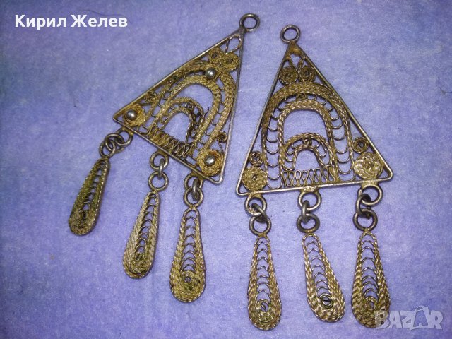 ПРЕКРАСНИ СТАРИННИ ВЪЗРОЖДЕНСКИ ОБЕЦИ ФИЛИГРАННО СРЕБРО ВИСОКА ПРОБА МАЙСТОРСКА РЪЧНА РАБОТА 40597, снимка 8 - Антикварни и старинни предмети - 42601260