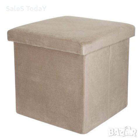 Табуретка за съхранение, Сгъваема, велур, 8x38x38см, снимка 2 - Столове - 41971713