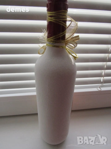 Луксозна бутилка с вино с коледна декорация, снимка 6 - Декорация за дома - 52880239