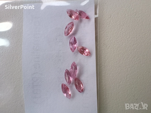 Турмалини розови 9 броя калибрирани 