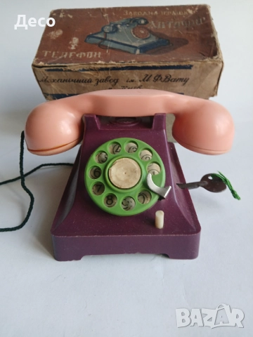 Стара руска играчка телефон със ключ., снимка 2 - Колекции - 52823307