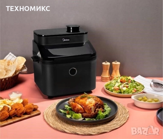 Еър Фрайър Midea DualTaste Air Fryer MF-CY75C2 – 7L капацитет, снимка 5 - Други - 51792223