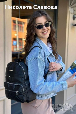 Регулируема дамска раница с цип, снимка 3 - Чанти - 51527472