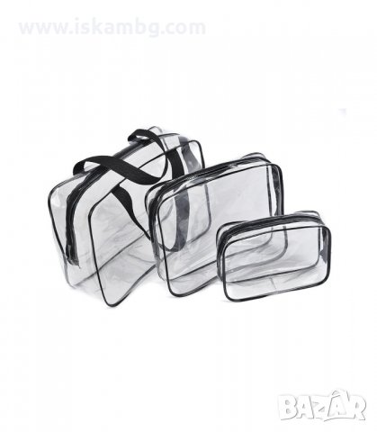 К-Т ОТ 3БР. ПРОЗРАЧНИ НЕСЕСЕРИ С ЦИП - код 2529